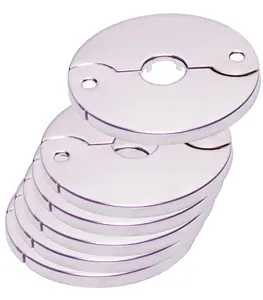 Floor and Ceiling Plate Cover Split Flange Replacement and Repair Kit Fits 3/8 Inch IPS Galvanized Pipe or 1/2 Inch Copper Pipe Chrome Finish Pack of 6