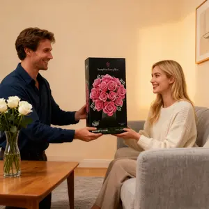 1000pcs Rose Building Block Set, Christmas Gift, Adjustable Vintage Artificial Flowers, Home Desktop Decoration, Valentine's Day Present