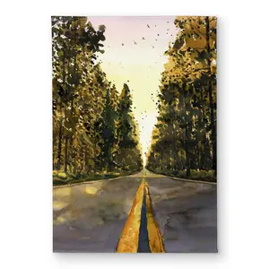 212 MAIN CODM1724O46UCX 17x24 in. Polyester Loop Door Mat - Bird Landscape Long Road Design, Natural Theme Indoor Outdoor Rugs for Entryway, Household Textile Home Decor