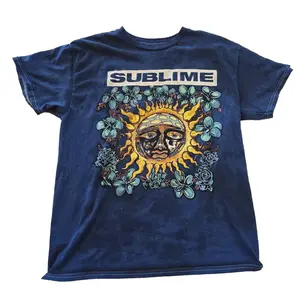 [Sale up to 50%] Sublime Blue Mens Concert T Shirt Soft Cotton Casual Top for Men & Women, Summer Streetwear Vibe, Cute Summer Top NA02