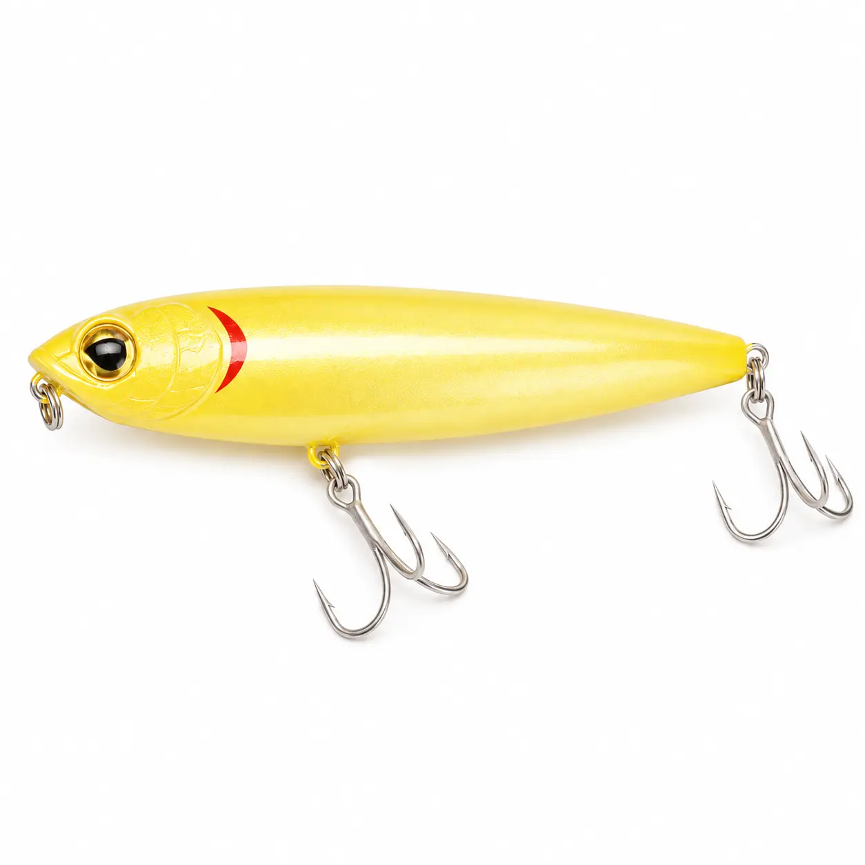 VNKEZ Topwater Walking Pencil Bait, Floating Rattling Lure with BKK Treble Hooks for Bass Fishing