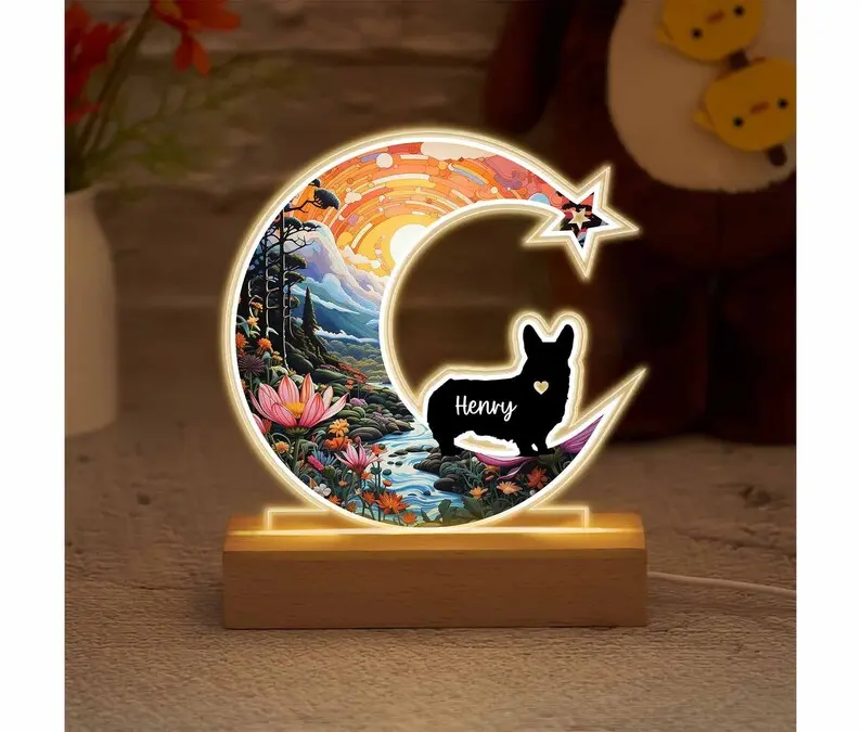 Personalized Pets Sympathy Plaque Sign, Custom Pet Memorial Night Sign, Dog Remembrance Gift, Pet Memorial Frame Plaque, Pet Lovers, Special Gift For Girl, Boy, Home Decor