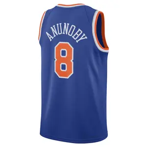 2026 Anunoby #8 Blue Orange Swingman Jersey full logo – Icon Edition - Retro Pro Style Hoop Fan Shirt