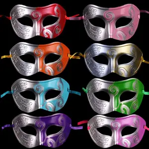 2025Retro Half Face Mask Venetian Ball Party Retro Men Male Roman Gladiator Mask Halloween Party Cosplay Masquerade Costume Prop