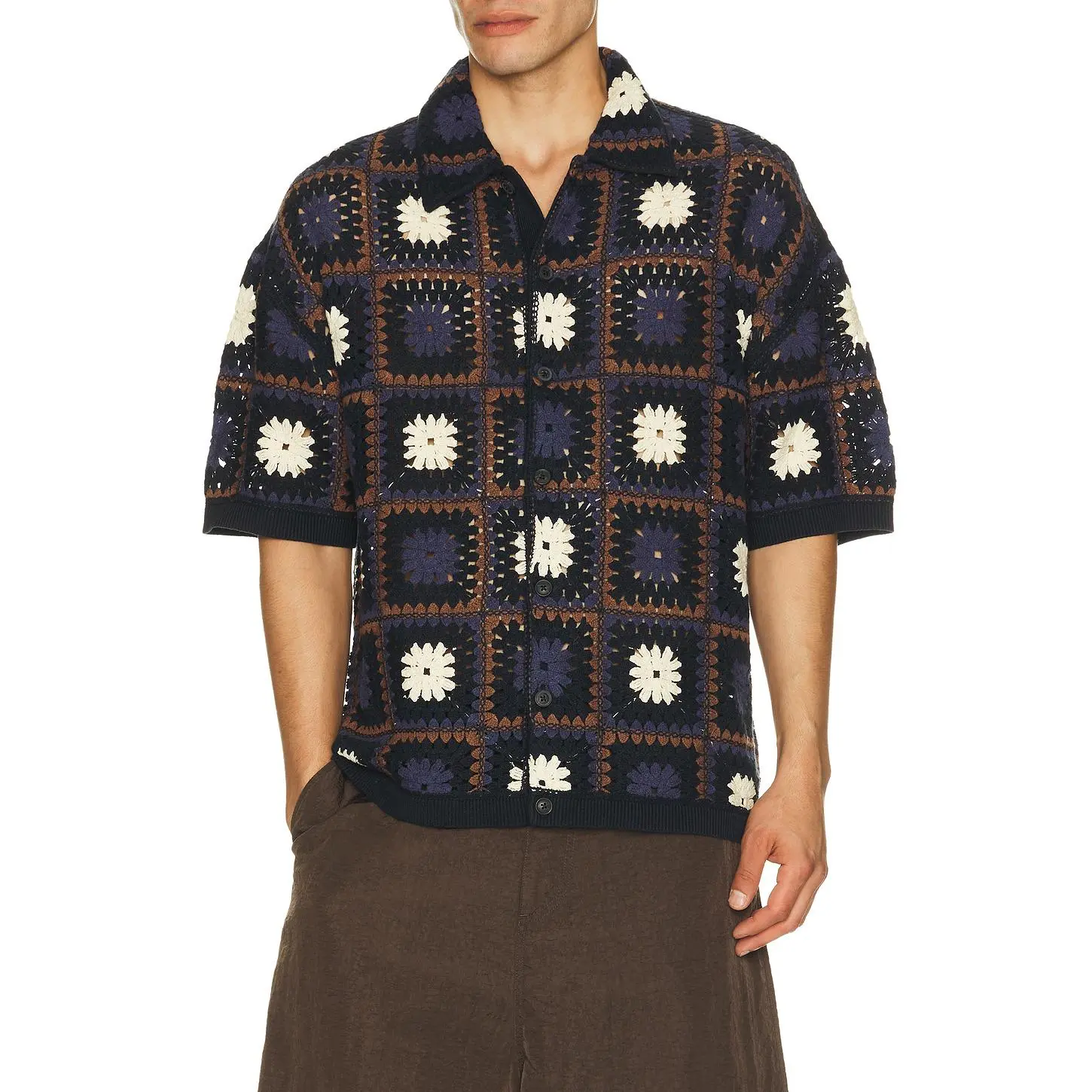 ALLSAINTS Mandon Knitted Shirt in Moonstone Blue