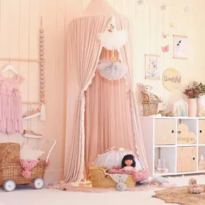 INS Dome Mosquito Net for Baby| Lace Ruffle Kids Bed Canopy Chiffon Crib Net
