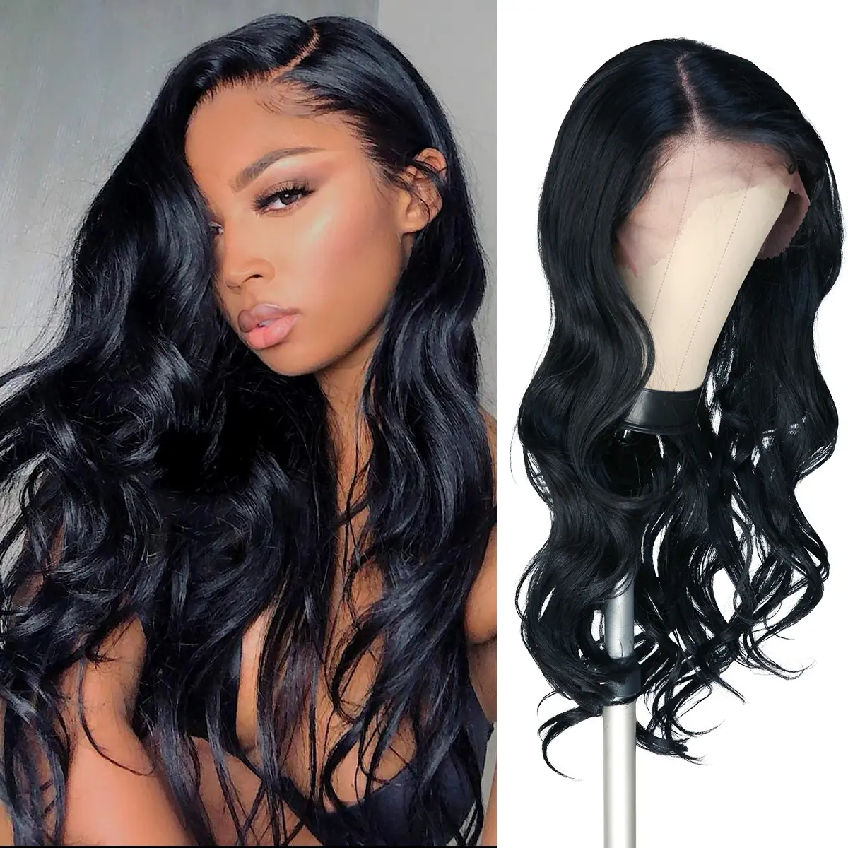 The Stylist Human Hair Blend Pre Plucked 13x6 Invisible HD Lace Frontal Wig Nisha