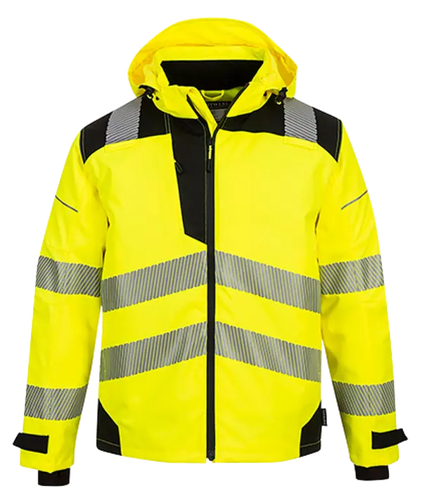 PW3 Extreme Waterproof Reflective Rain Jacket, Yellow-Black - Extra Large, Water Proof