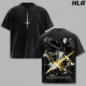 Hiromi Higuruma Wash Tee, Jujutsu Kaisen Anime Graphic Shirt, Heavy Cotton Acid Washed T-Shirt, Double Printed Oversize Top, Unisex Casual Streetwear, Oversized Anime Print T-Shirt, Graphic, Gift For Anime Fan