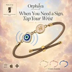 Orphaya NFC Zodiac Evil Eye Bracelet, Personalized Birthday Spiritual Gift for Women Best Friend, Daily Tarot Horoscope Jewelry