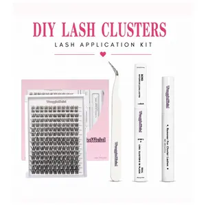 Wuaggi Official DIY SIMPLE Cluster Lash Kit - Lightweight Synthetic Lash Clusters for Natural & Glam Looks - Beginner-Friendly Makeup Tool