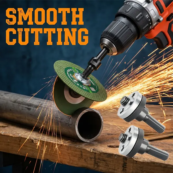 Drill Adapter Attachment Arbor for Grinder Discs & Abrasive Cut Off Wheels, Precisely Converts Angle Grinding Discs for Electric Drill Use, Fits Standard Size Holes for Easy Cutting & Polishing