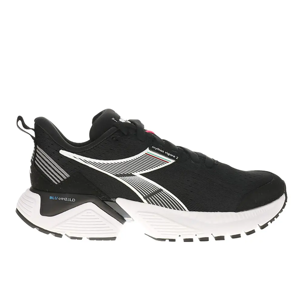 diadora Womens Mythos Blushield Vigore 2 Running Sneakers Shoes - Black, White