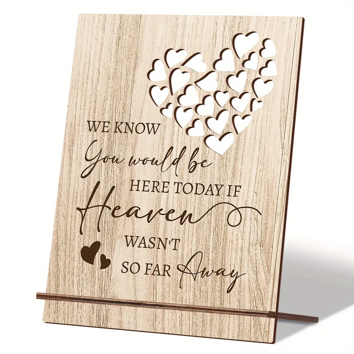Wooden Memorial Table Sign, Heart Shaped Hollow Wooden Memorial Gift, Rustic Design Table Sign for Wedding Memorial, Decor, Heart Plaque