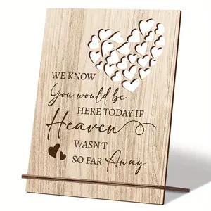 Wooden Memorial Table Sign, Heart Shaped Hollow Wooden Memorial Gift, Rustic Table Sign for Wedding Memorial, Decor