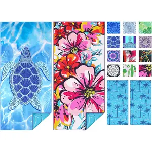 2 Pack Microfiber Thin Beach Towel Lightweight 71x32 Oversized Extra Large Sand Free Towels Quick Dry for Travel Pool Yoga Gym Sports Beach Accessories Vacation Essential Gift