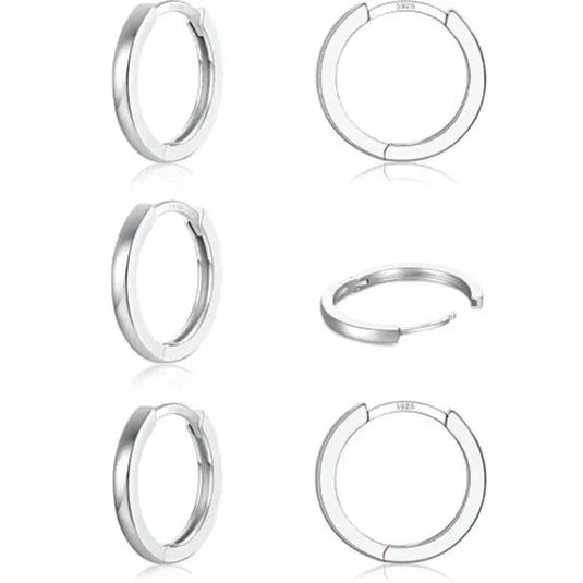 H-Silver 3Pairs 8mm