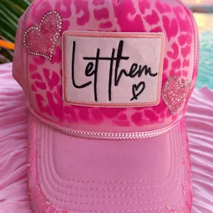 Pink Cheetah Print “Let Them” Trucker Hat Hand-Painted