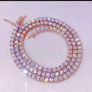 Rose gold style tennis chain 18 inch
