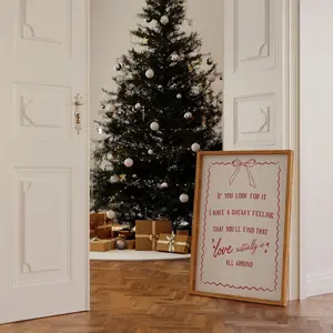 Love Actually Christmas Print - Quirky Kitchen Wall Art, Unique Xmas Poster for Modern Holiday Décor, Fun Gift Idea Poster No Frame