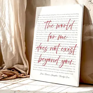 "The World For Me Does Not Exist Beyond You" Unframed Poster - Fourth Wing Xaden Riorson Quote Art - Fantasy Gift for Her - Romantic Bookish Wall Decor