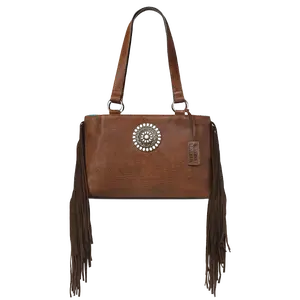 Ariat Ladies Brown Betsy Fringe & Concho Satchel Bag - A770020702