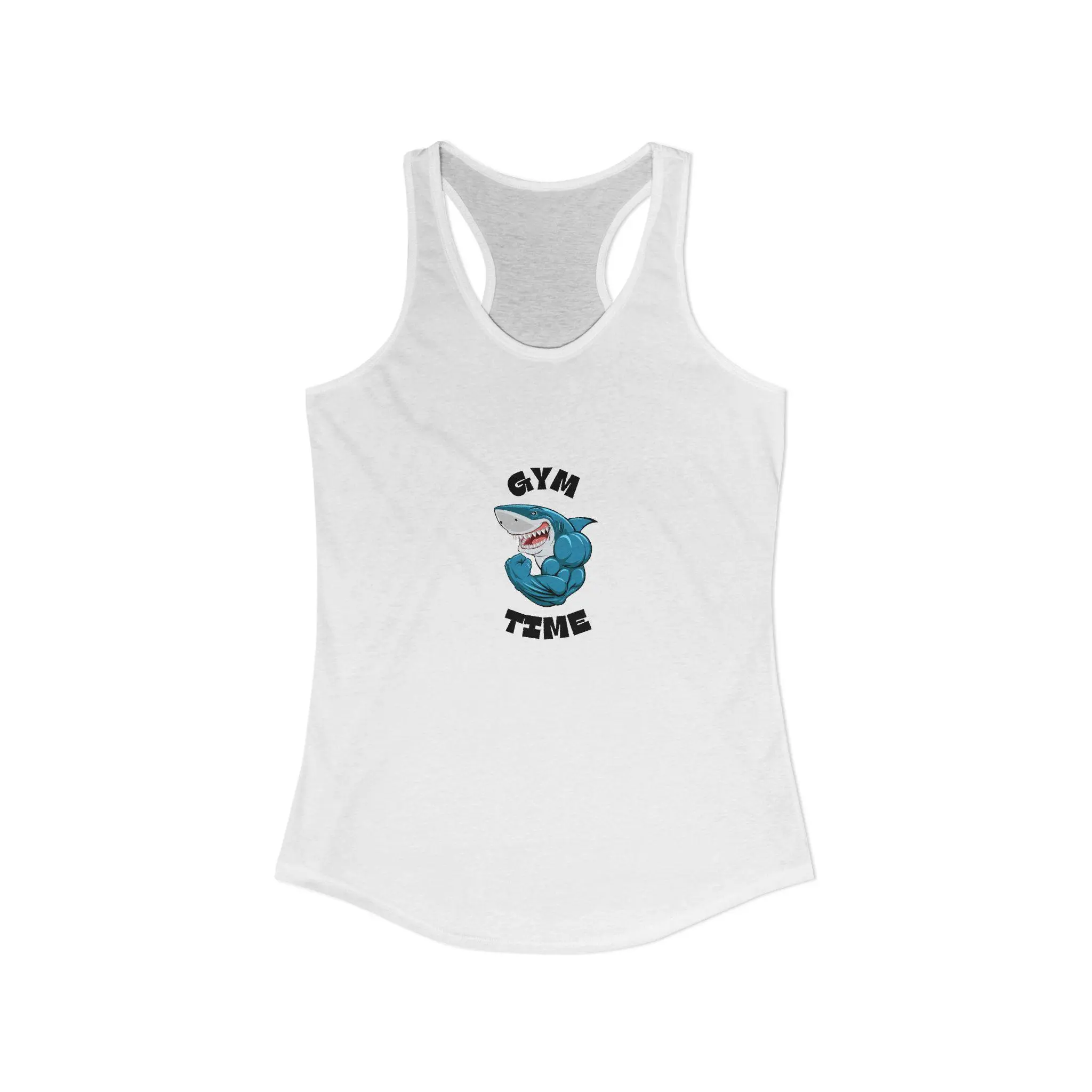 Women's Ideal Racerback Tank Shark Muscles Exercise Yoga Gym T