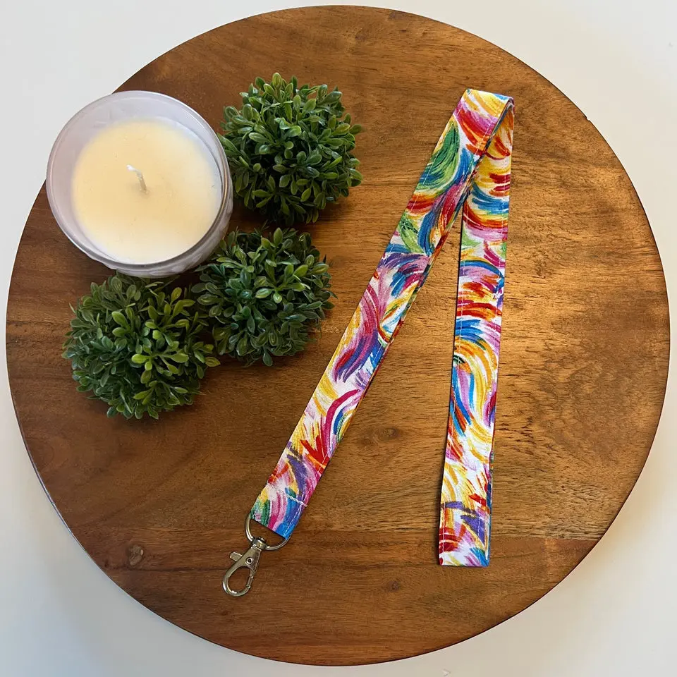 Rainbow Swirl Lanyards
