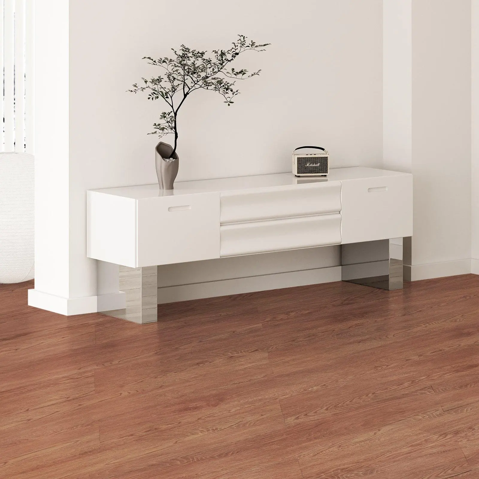 VEVOR WB-05-26 36 Pcs Rectangular Self-Adhesive Vinyl Floor Tiles, 36x6 In, 2.5mm Thick, Residential Scratch-Resistant Flame-Retardant Peel & Stick Waterproof Deep Brown Wood Grain Flooring for Kitchens, Bedrooms