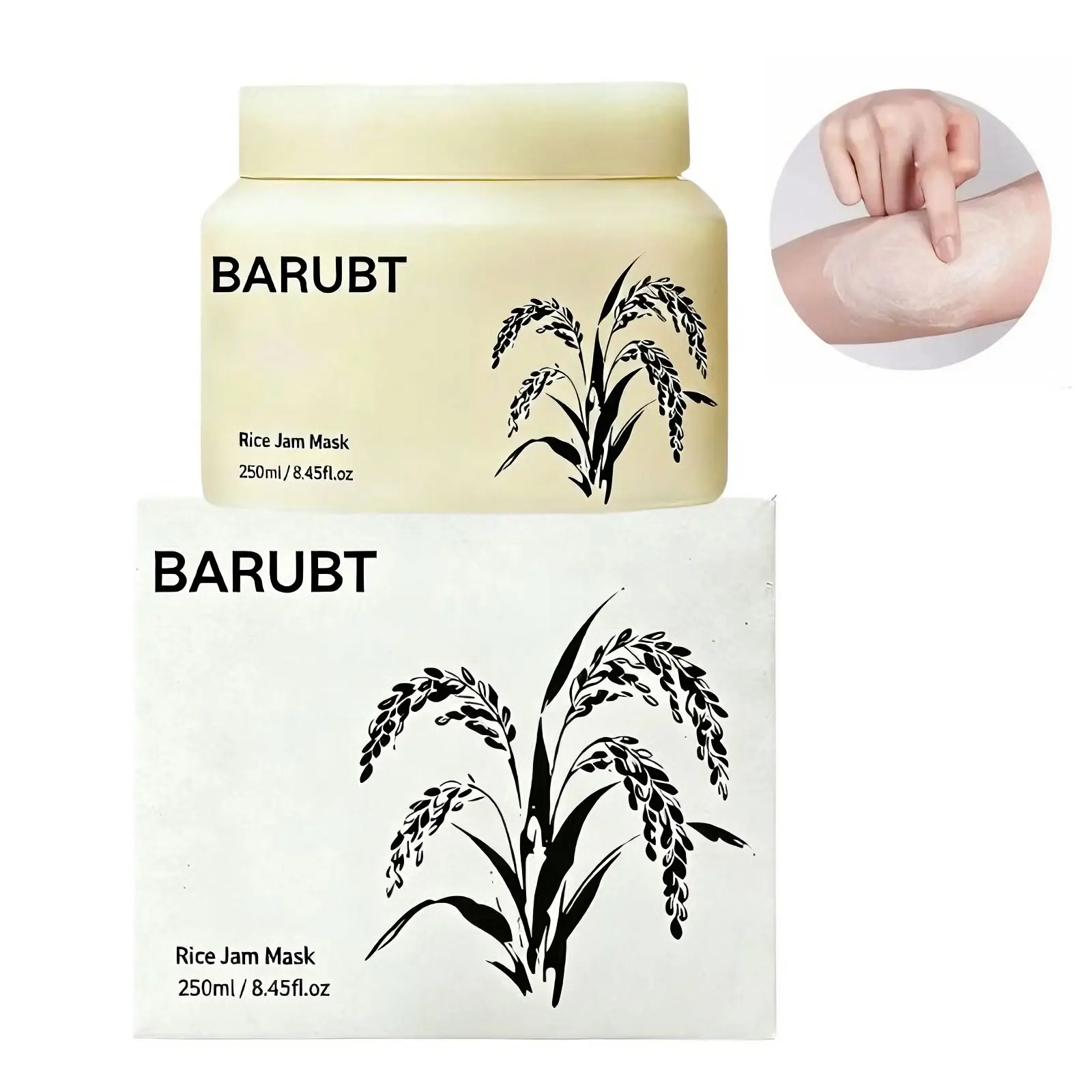 Rice Extract Jam Mask, Gentle Exfoliating Brightening Hydrating Wash-Off Treatment - Lightweight Face & Body Moisturizer for Sensitive Skin, 8.45 oz, Smooth Radiant Skin, Aesthetic Glow Body Care