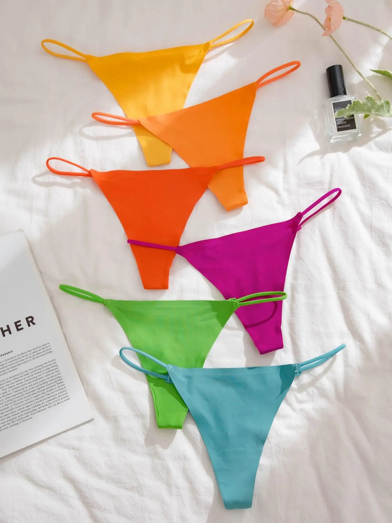 LGBTQ+ Women's Solid Color Drop Waist Thong, Minimalist Breathable Seamless Design Panty, Summer Clothes, Ladies Underwear for All Seasons, Fashion Breathable Underwear, Breathable Soft Underwear, Breathable Panties