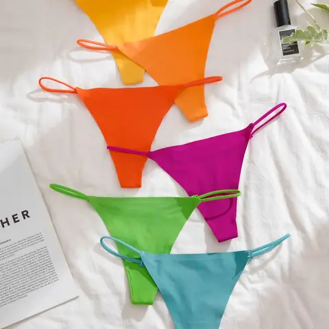 LGBTQ+ Women's Solid Color Drop Waist Thong, Minimalist Breathable Seamless Design Panty, Summer Clothes, Ladies Underwear for All Seasons, Fashion Breathable Underwear, Breathable Soft Underwear, Breathable Panties