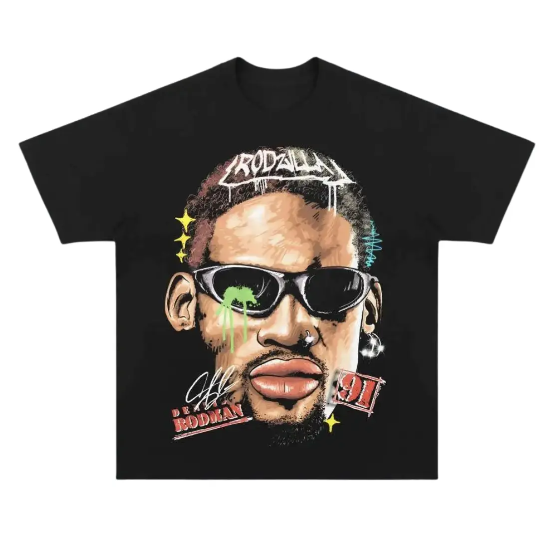 Rodzilla Heavyweight Vintage Tee, Dennis Rodman T-Shirt, Unisex Basketball Shirt, Hip Hop Graphic Tees, Gifts Shirt, Menswear Womenswear Streetwear