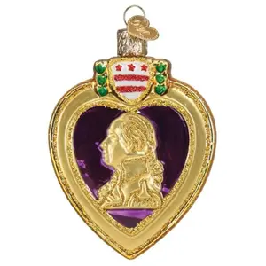 Old World Christmas Blown Glass Ornament for Christmas Tree, Purple Heart