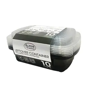 Alpine Cuisine Meal Prep Food Storage Containers with 5 Lids & 5 Bodies 10-Pack 38oz (1123ml) | A Versatile & Convenient Kitchen Organization Solution | Food Storage Containers - Dishwasher Safe