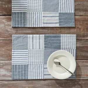 Farmstead Blue Quilted Placemats - Set of 2