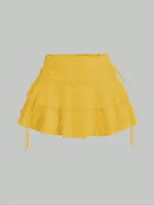 Women's Casual Fitted Short Skirt, Plain Pattern Design, All-Season Wear, Versatile & Trendy Style, Perfect for Daily