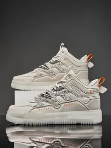 Men's Fashionable Lace Up Low Top Sneakers, Casual Comfortable High-top Sports Shoes for Daily Wear, Trendy All-match Skateboard Shoes for Men