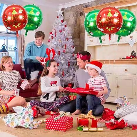 6pcs Christmas Balloons Red And Green Foil Balloon Christmas Decorations, New Year  Party Decor, Birthday Decorations for All Ages
