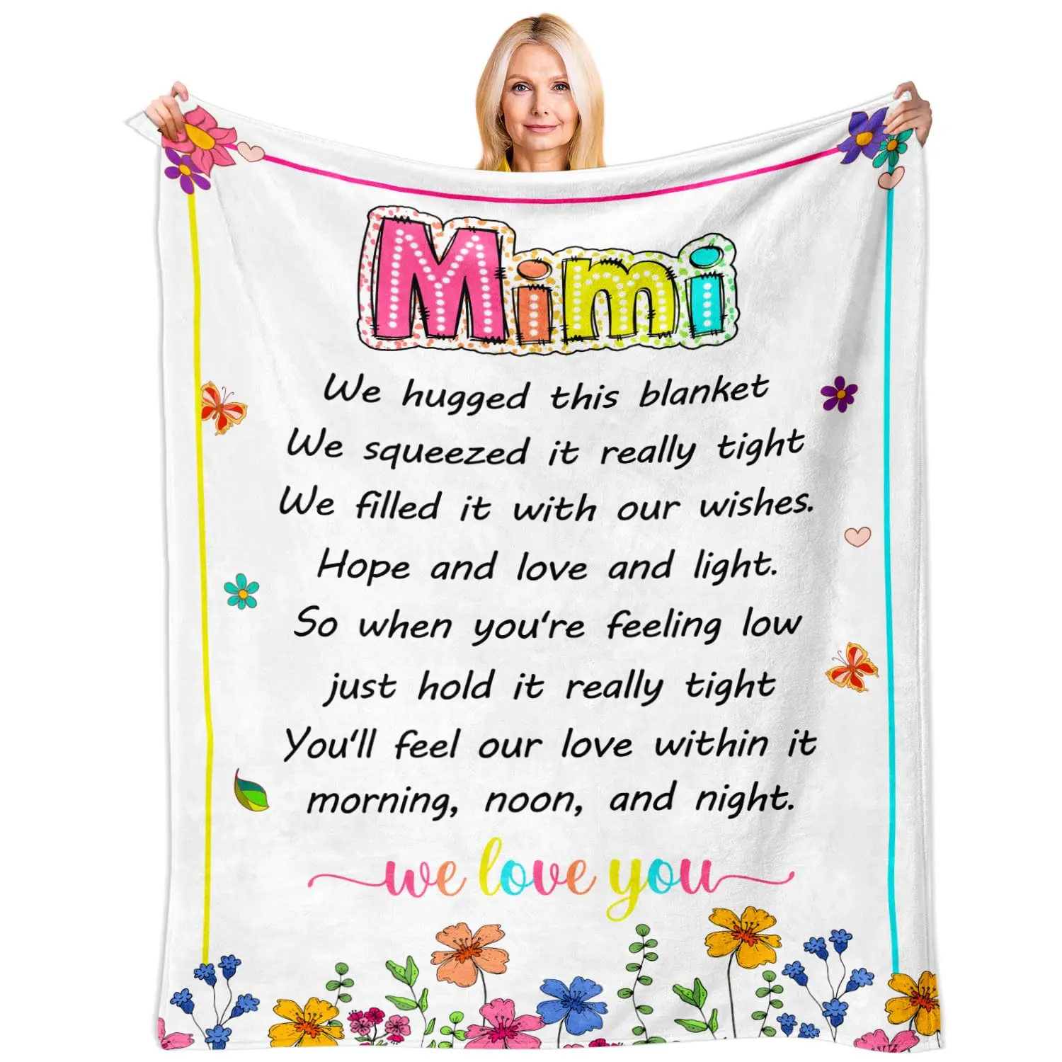 Mimi Gifts Blanket for Grandma from Grandkids ，Mimi Christmas Mothers Day Birthday Gifts for Mimi Best Mimi Ever Gifts  50X60
