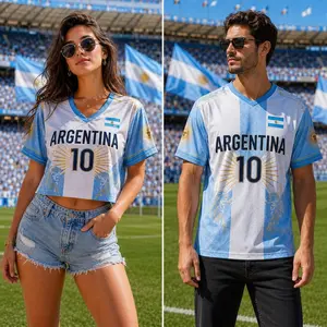 Argentina Crop Jersey for Women, Argentina Soccer Shirt, Custom Name Number Jersey, Football Fan Crop Top, Game Day Outfit Gift