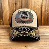 Western Trucker Hat for Men Women Vintage Cowboy Country Hats with Horseshoe Embroidery & Snapback Fit for Western Outfit