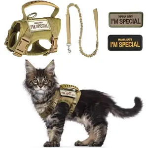 Adjustable Anti-Escape Pet Vest Leash, Waterproof Breathable Summer Cat Puppy Tactical Harness Hands-Free Leash Set