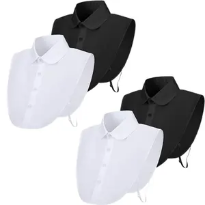 4 Pcs Fake Collar Detachable False Dicky Collar Half Shirts Round for Women Outfits Halloween Costume Accessories ( Black/White) - Home Improvement.