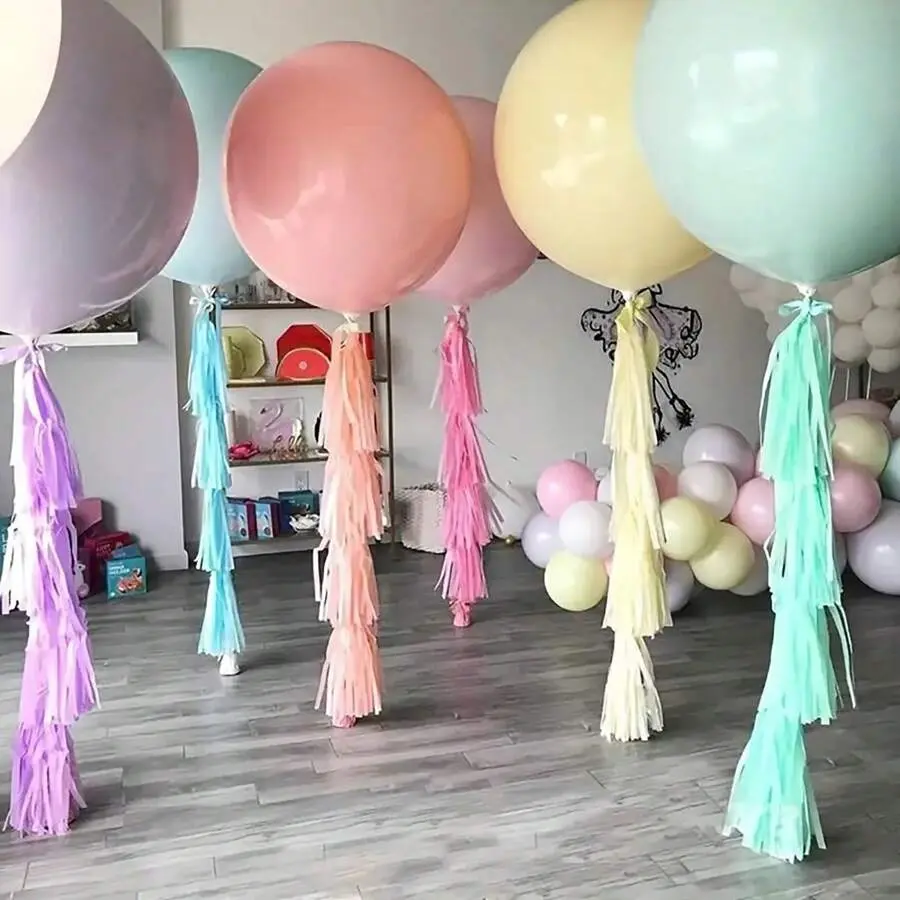18-In Pastel Multicolor Macaron Latex Balloons - 10/15 Pcs Large-Size Balloon Party Supplies for Wedding, Baby Shower Decorations