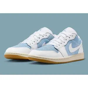 Women's Air Jordan 1 Low "Denim" HQ2004-400 Fashion Athletic Sneaker Blue Jean