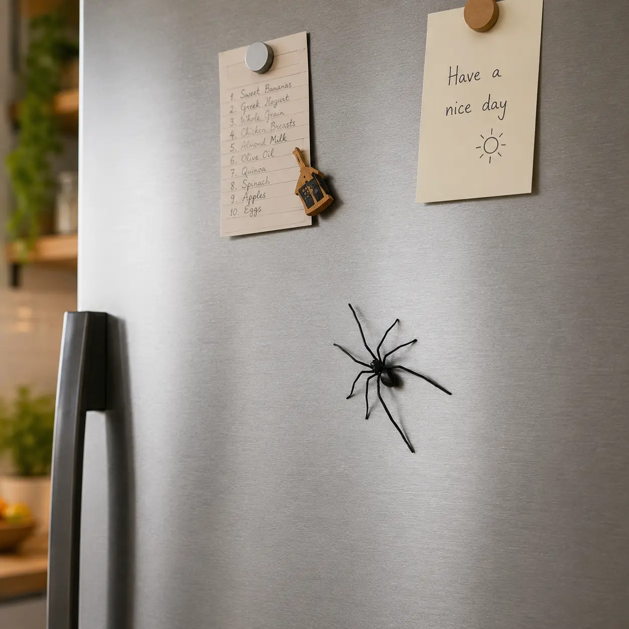 Large Spider Shaped Fridge Magnet，Prank Scary Magnetic Decor，Funny Detachable Magnet Sticker For Kitchen Office Whiteboard