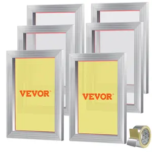 【Summervibes】VEVOR Screen Printing Kit, 6 Pieces Aluminum Silk Screen Printing Frames, 10x14inch Silk Screen Printing Frame with 156 Count Mesh, High Tension Nylon Mesh and Sealing Tape for T-shirts DIY Printing