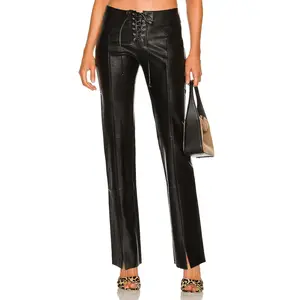 Miaou Element Lace Up Pant in Black