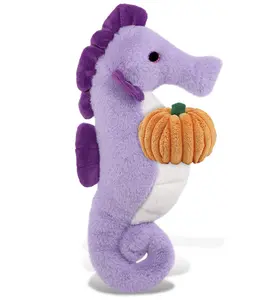PLUSH PUMPKIN - SUPER-SOFT PLUSH - PURPLE SEAHORSE 12"